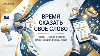 Время сказать свое слово: «ОПОРА РОССИИ» призывает ювелиров оценить реальные последствия налоговой реформы