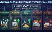 РЕЕСТР СПЕЦУЧЕТА: рост за счет производства и ломбардов на фоне сокращения розницы (22–29 мая 2026)
