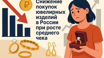 Зафиксировано снижение числа покупок ювелирных изделий в России при росте среднего чека