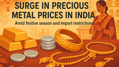 В Индии наблюдается резкий рост цен на драгоценные металлы на фоне праздничного сезона и ограничений на импорт