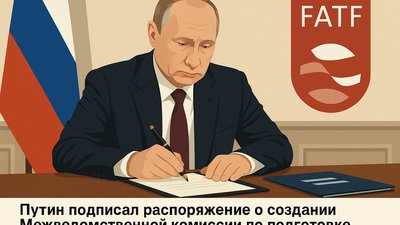 Владимир Путин подписал распоряжение о создании Межведомственной комиссии по подготовке к пятому раунду взаимных оценок ФАТФ