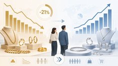 Ювелирный рынок адаптируется к ценам: ФПП зафиксировала спад по золоту на 21% и рост сегмента серебра