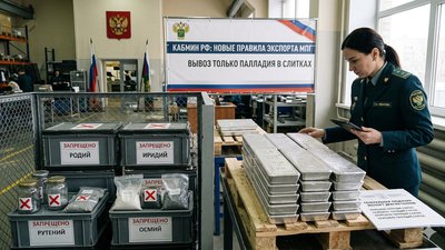 Правительство РФ ужесточило правила экспорта драгметаллов для банков: из платиновой группы разрешен только палладий