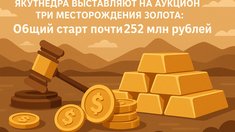 Якутнедра выставляют на аукцион три месторождения золота: Общий старт почти 252 млн рублей