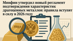Минфин РФ утвердил новый регламент подтверждения характеристик драгоценных металлов: правила вступят в силу в 2026 году