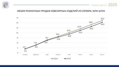 Розничные продажи серебряных украшений в 2025 году отстали от показателей 2024 года на 5,6%