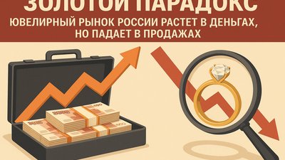 Золотой парадокс: ювелирный рынок России растет в деньгах, но падает в продажах
