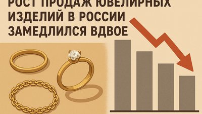 Рост продаж ювелирных изделий в России замедлился вдвое