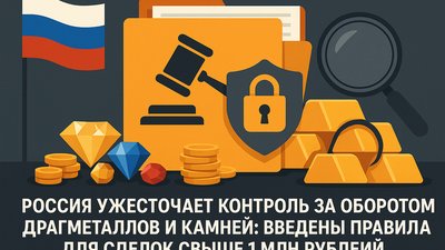 Россия ужесточает контроль за оборотом драгметаллов и камней: введены правила для сделок свыше 1 млн рублей