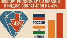 Экспорт российских алмазов в Индию сократился на 43%