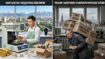 Ювелирам Кыргызстана отменили НДС и пошлины на импорт оборудования