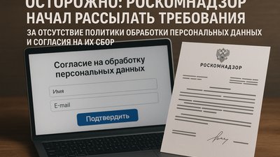 Осторожно: Роскомнадзор начал рассылать требования за отсутствие политики обработки персональных данных и согласия на их сбор