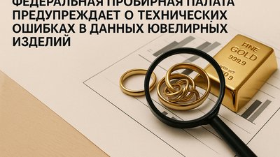 Федеральная пробирная палата предупреждает о технических ошибках в данных ювелирных изделий