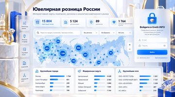 Подробные данные карты «Ювелирная розница России» теперь доступны теперь только зарегистрированным пользователям портала Uvelir.INFO