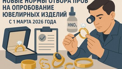 ФПП утвердила новые нормы отбора проб на опробование и анализ ювелирных изделий: приказ вступает в силу с 1 марта 2026 года