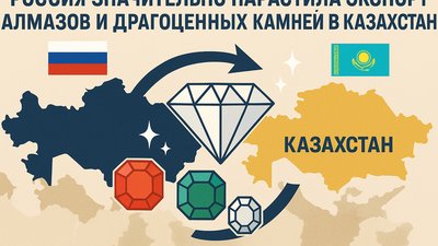 Россия значительно нарастила экспорт алмазов и драгоценных камней в Казахстан