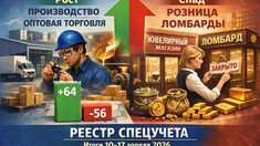 РЕЕСТР СПЕЦУЧЕТА: рынок показывает чистый прирост за счет производственного и оптового секторов (10–17 апреля 2026)