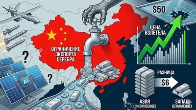 «Серебряный занавес»: Китай закрывает экспорт, рынок ломается, цена выше $50