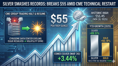 Серебро обновило исторический максимум, превысив $55 за унцию