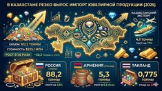 Золотой бум: импорт ювелирных изделий в Казахстан за 2025 год взлетел в 1,6 раза