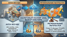 Налоговый маневр 2026: АУСН без НДС или пониженные ставки в регионах? Стратегии для ювелиров
