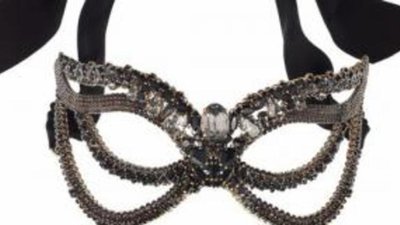 Соблазняющая золотая маска с кристаллами Swarovski