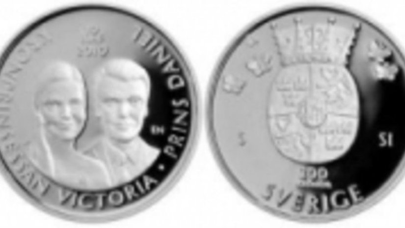 Финский монетный двор выпустил монету в честь бракосочетания кронпринцессы Швеции Виктории и Даниэля Вестлинга