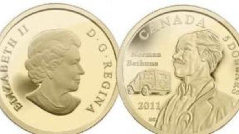 Канада: золотая монета в честь 75-летия первого в мире передвижного пункта переливания крови