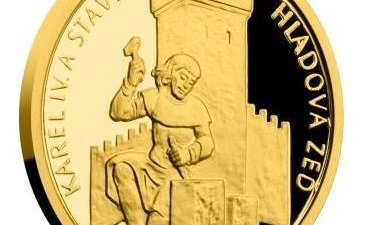 Чешский монетный двор выпустил золотую монету с изображением Карла IV и Голодной стены