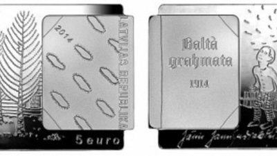 «Белая книга» - 100-я коллекционная монета Латвии