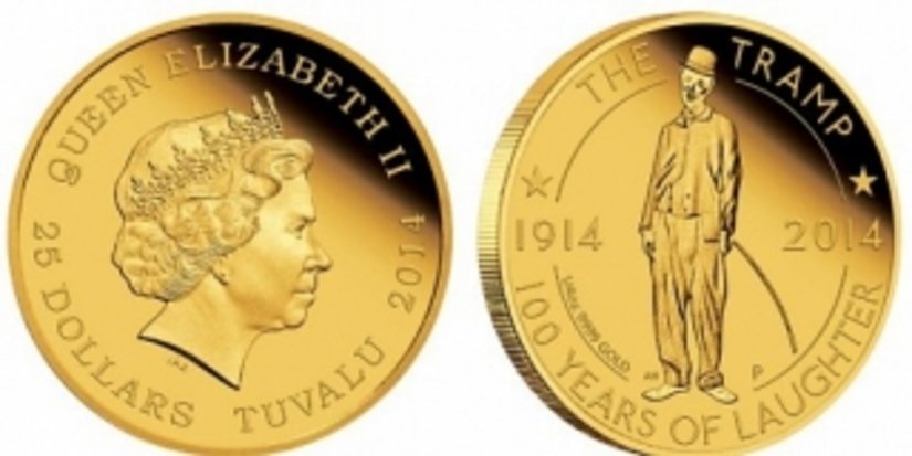 «Бродяга» Чаплина показан на золотой монете