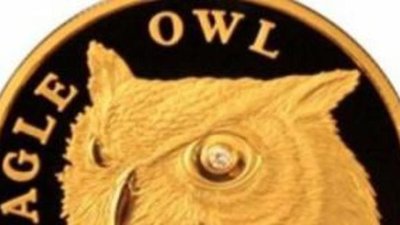 Нацбанк выпустил монету «Филин» с бриллиантовым глазом