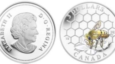 На канадскую монету поместят пчелу (3 доллара)
