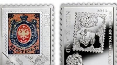 Тираж монеты «Первая польская марка» - 999 штук