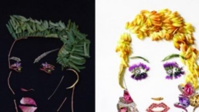 Портреты знаменитостей создали из драгоценностей и цветов