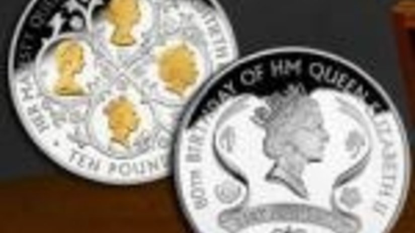 Райффайзен Банк Аваль начал продажу набора серебряных монет "Королеве — 80" с бриллиантом