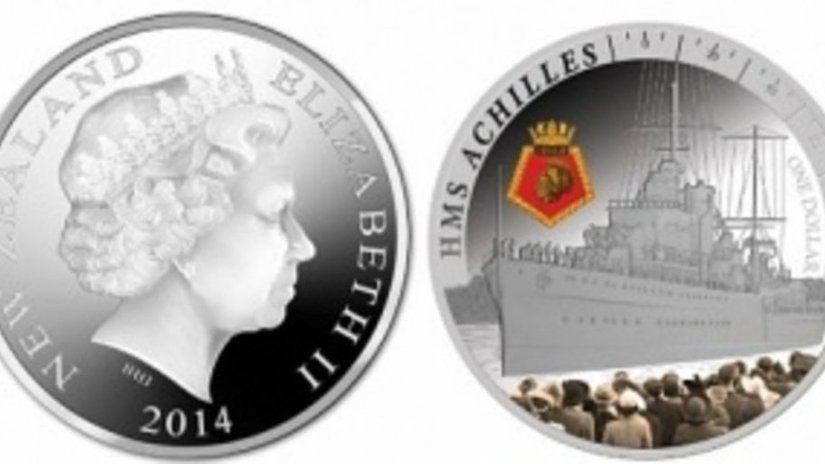 Легендарный крейсер «Ахиллес» попал на новозеландскую монету