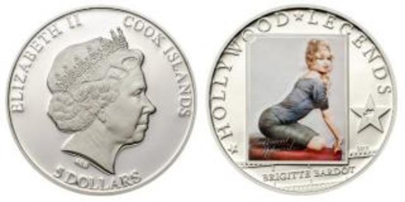 Фотография Брижит Бардо украсила серебряную монету