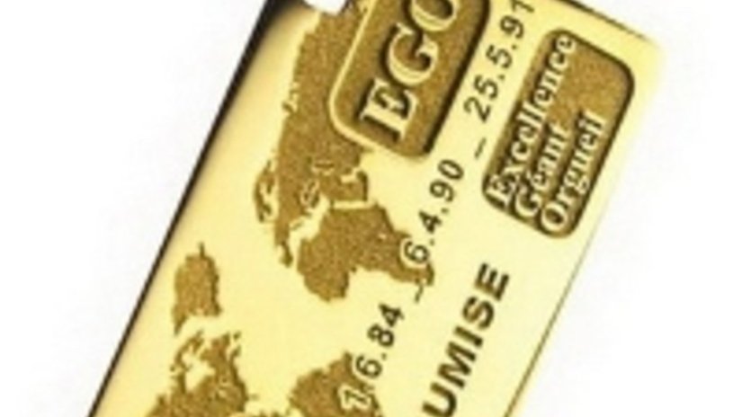 Золотая кредитка EGO в виде подвески - женская платежеспособность напоказ