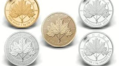 Монеты «Кленовый лист навсегда» в платине, золоте и серебре
