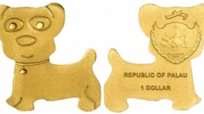 Компания Coin Invest Trust для Республики Палау изготовила монету в виде собачки