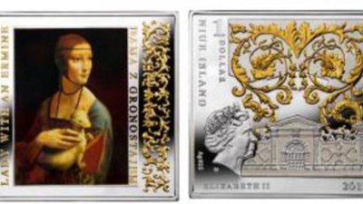 В Польше отчеканили монету «Дама с горностаем»