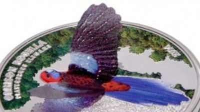 «Красная розелла» - серебряная 3D-монета