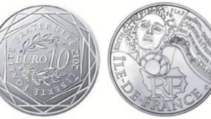 Монета «Иль-де-Франс» с портретом Эдит Пиаф