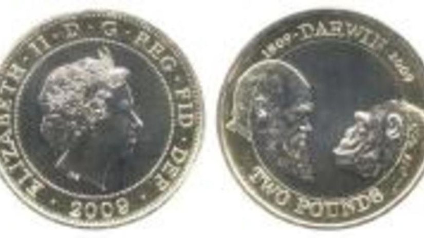 Монета в честь Чарльза Дарвина