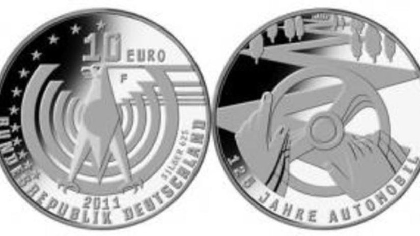 Монетный двор Штутгарта выпустил серебряную монету «125 лет автомобилю»