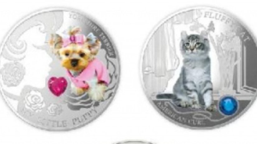 В Сингапуре продают монеты серии «Собаки и кошки»