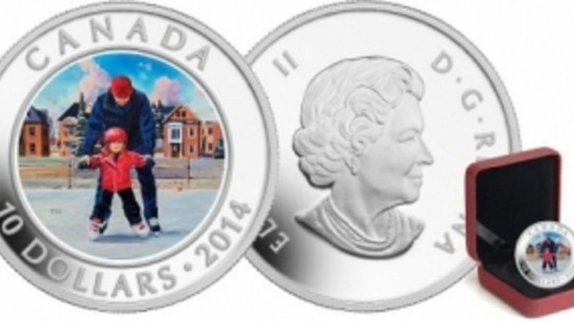«Обучение катанию на коньках» - тема канадской монеты