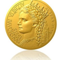 Чешский монетный двор выпустил золотую монету с изображением Елизаветы Баварской (Сисси)