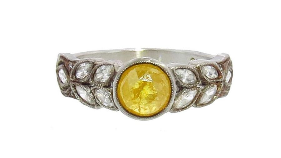 Кольцо с желтым бриллиантом розовой огранки Кэти Уотерман